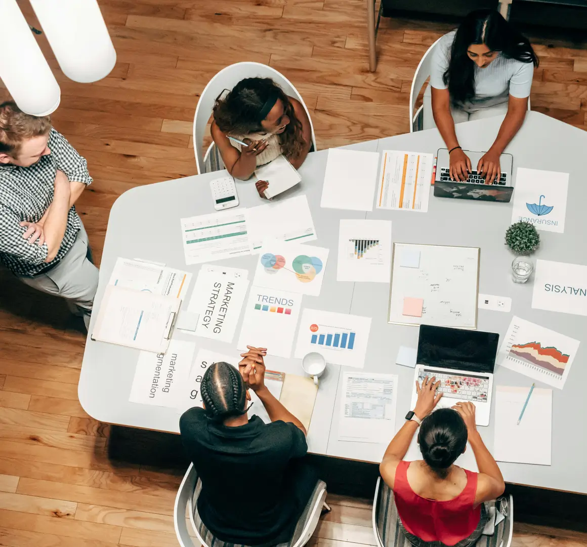 Digital Marketing team discussing Analytics and Strategy